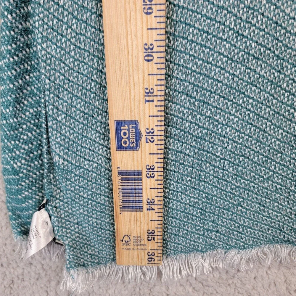 Halogen Scarf Lot of 2 Green Blue Gold Winter Knit Seashell Print Gold Winter‎